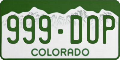 CO license plate 999DOP