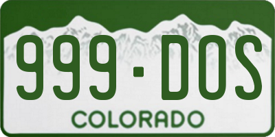 CO license plate 999DOS