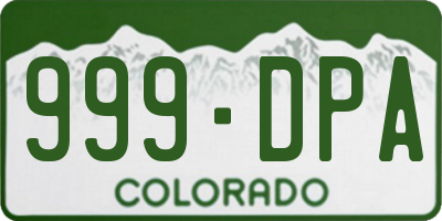 CO license plate 999DPA