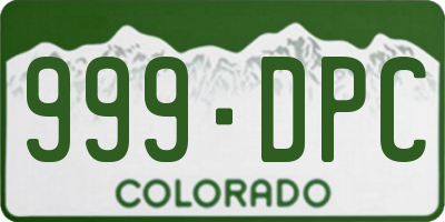CO license plate 999DPC
