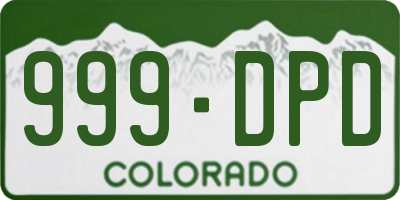 CO license plate 999DPD
