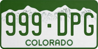 CO license plate 999DPG