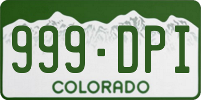 CO license plate 999DPI