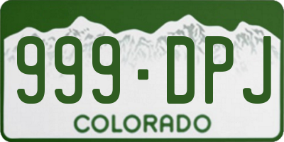 CO license plate 999DPJ
