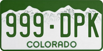 CO license plate 999DPK