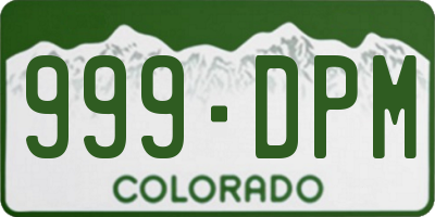 CO license plate 999DPM