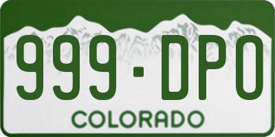 CO license plate 999DPO