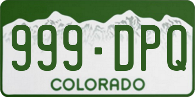 CO license plate 999DPQ
