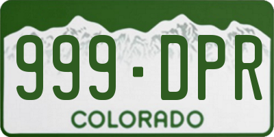 CO license plate 999DPR