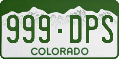 CO license plate 999DPS