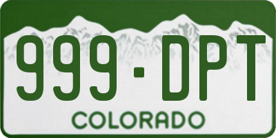CO license plate 999DPT