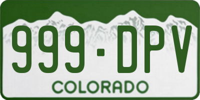 CO license plate 999DPV
