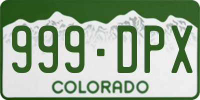CO license plate 999DPX