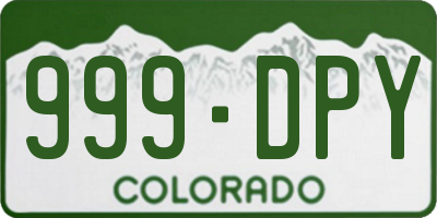 CO license plate 999DPY