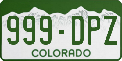 CO license plate 999DPZ