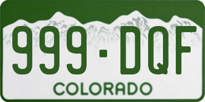 CO license plate 999DQF