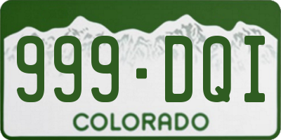 CO license plate 999DQI