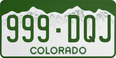 CO license plate 999DQJ