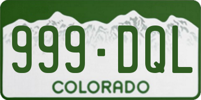 CO license plate 999DQL