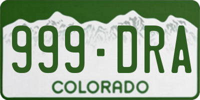 CO license plate 999DRA