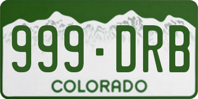 CO license plate 999DRB