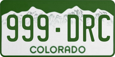 CO license plate 999DRC