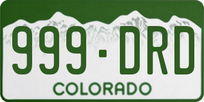 CO license plate 999DRD