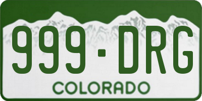 CO license plate 999DRG