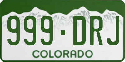 CO license plate 999DRJ