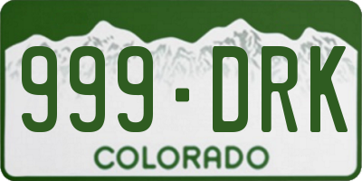 CO license plate 999DRK