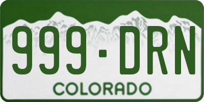 CO license plate 999DRN