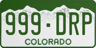 CO license plate 999DRP