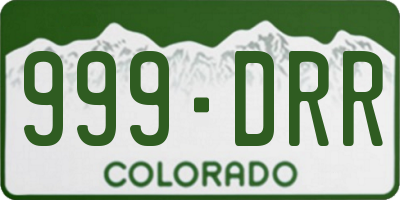 CO license plate 999DRR