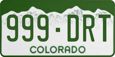 CO license plate 999DRT