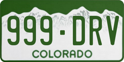 CO license plate 999DRV
