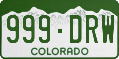 CO license plate 999DRW