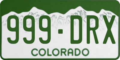 CO license plate 999DRX