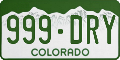 CO license plate 999DRY