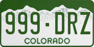 CO license plate 999DRZ