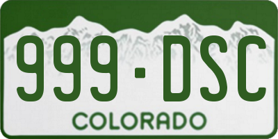 CO license plate 999DSC