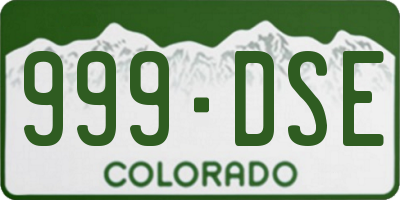 CO license plate 999DSE