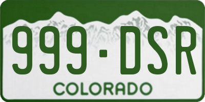 CO license plate 999DSR