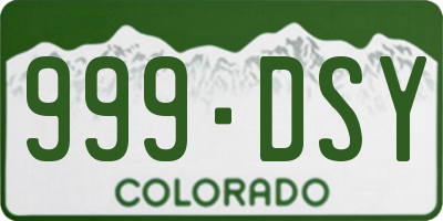 CO license plate 999DSY