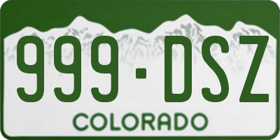 CO license plate 999DSZ