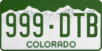 CO license plate 999DTB