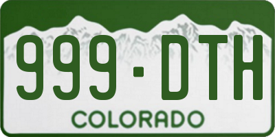 CO license plate 999DTH