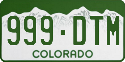 CO license plate 999DTM