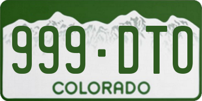 CO license plate 999DTO