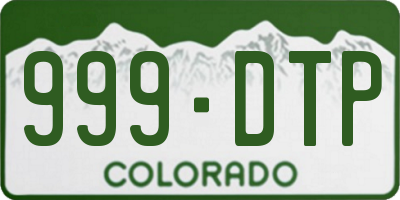 CO license plate 999DTP