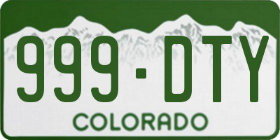 CO license plate 999DTY